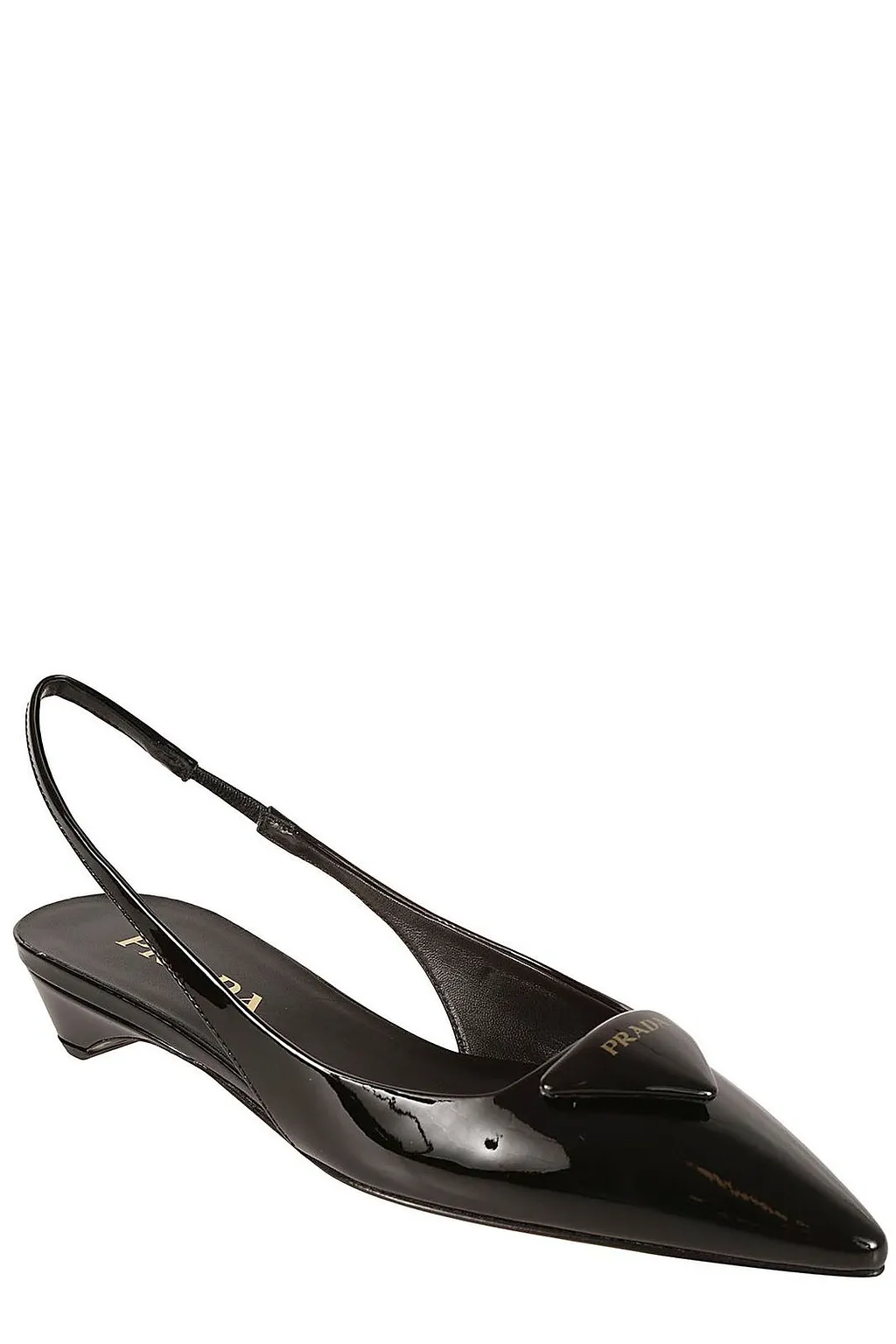 Prada Logo Patch Slingback Pumps