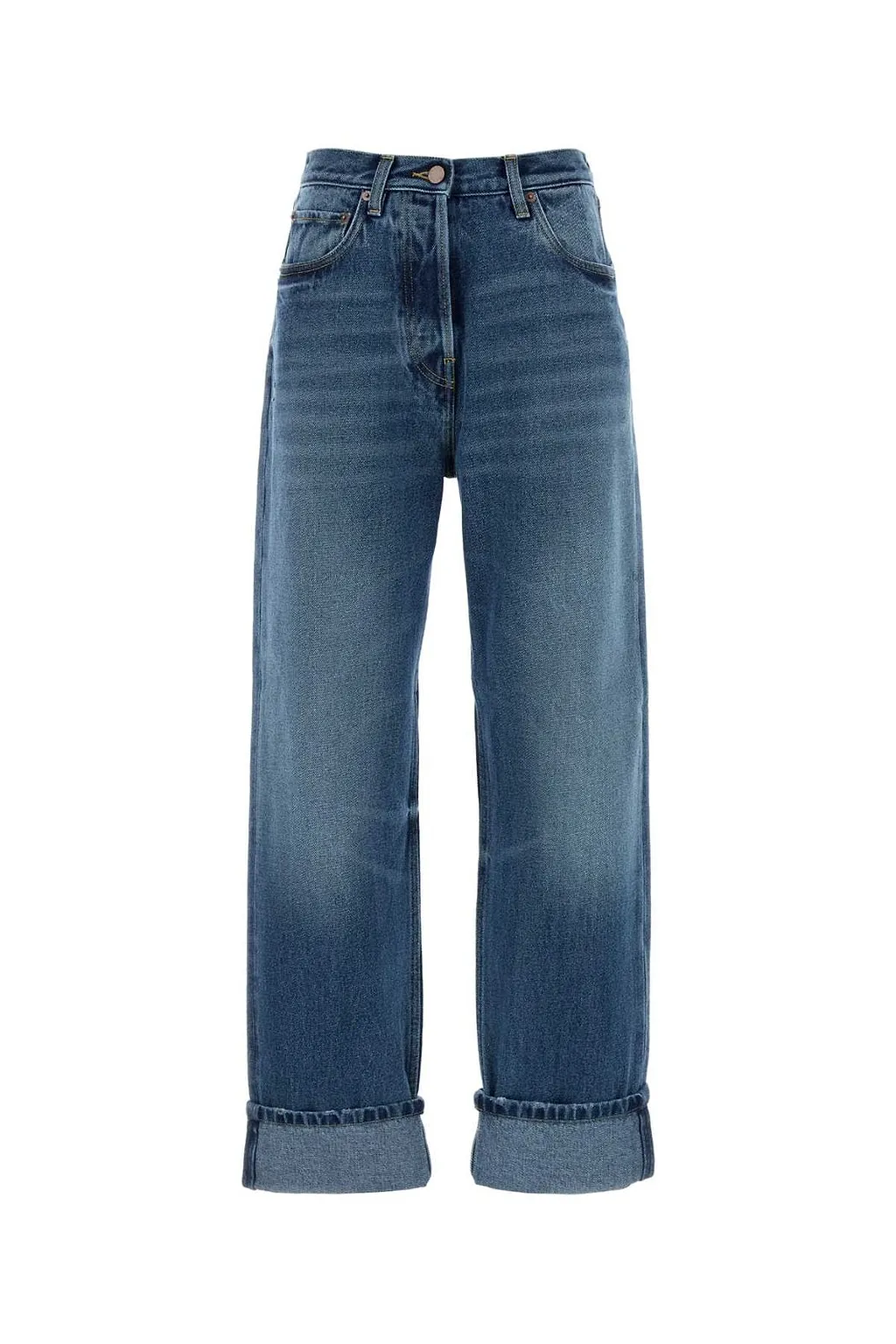 Prada Logo Patch Wide-Leg Jeans