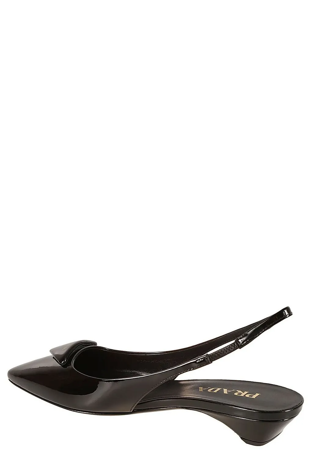 Prada Logo Patch Slingback Pumps