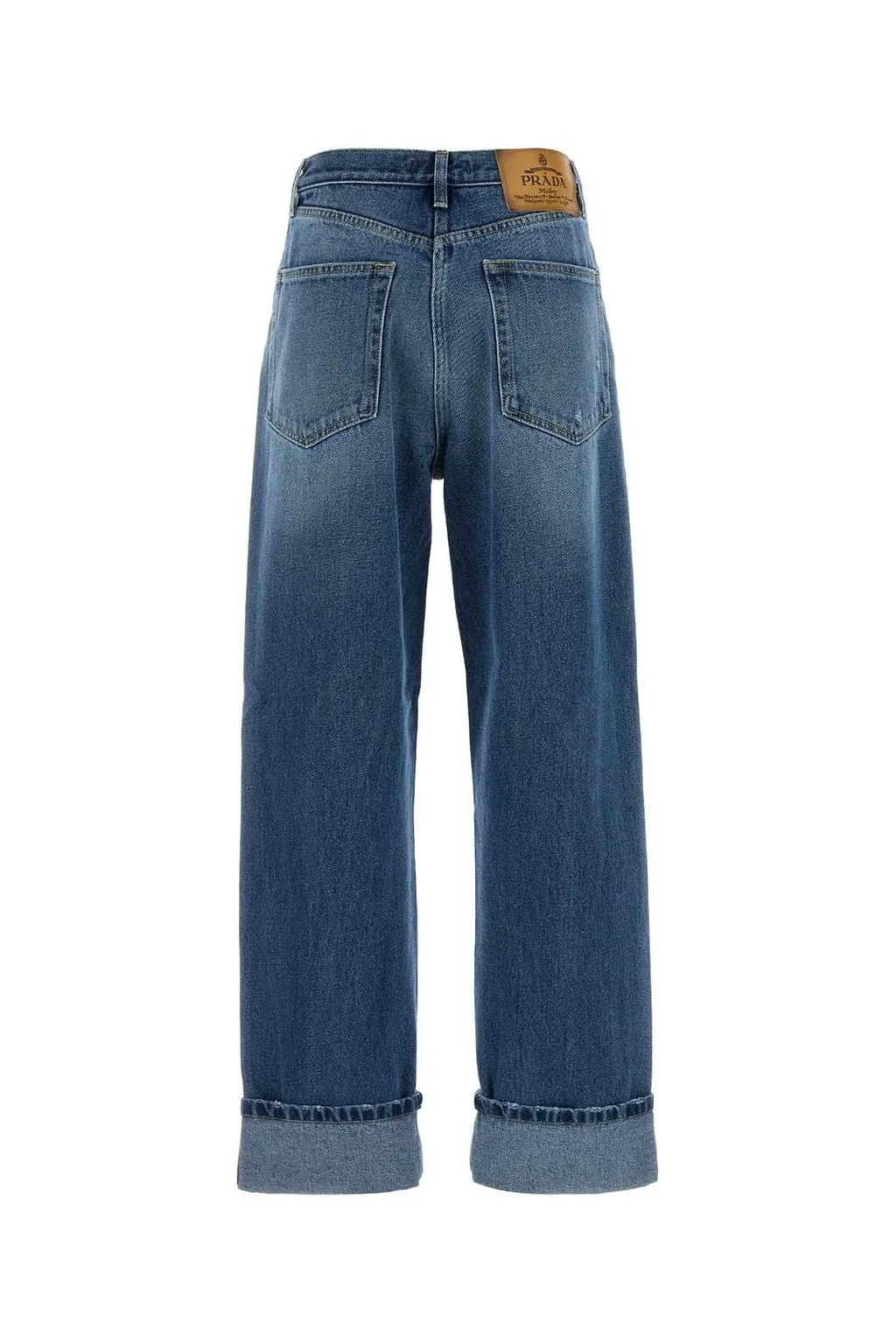 Prada Logo Patch Wide-Leg Jeans
