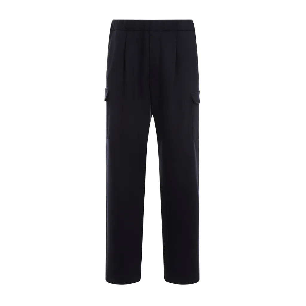 Prada Logo-Patch Tapered Leg Cargo Pants