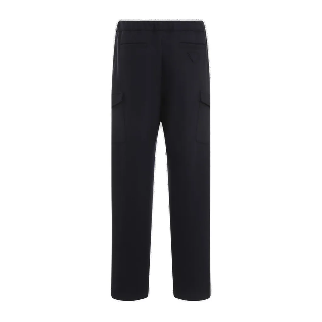 Prada Logo-Patch Tapered Leg Cargo Pants