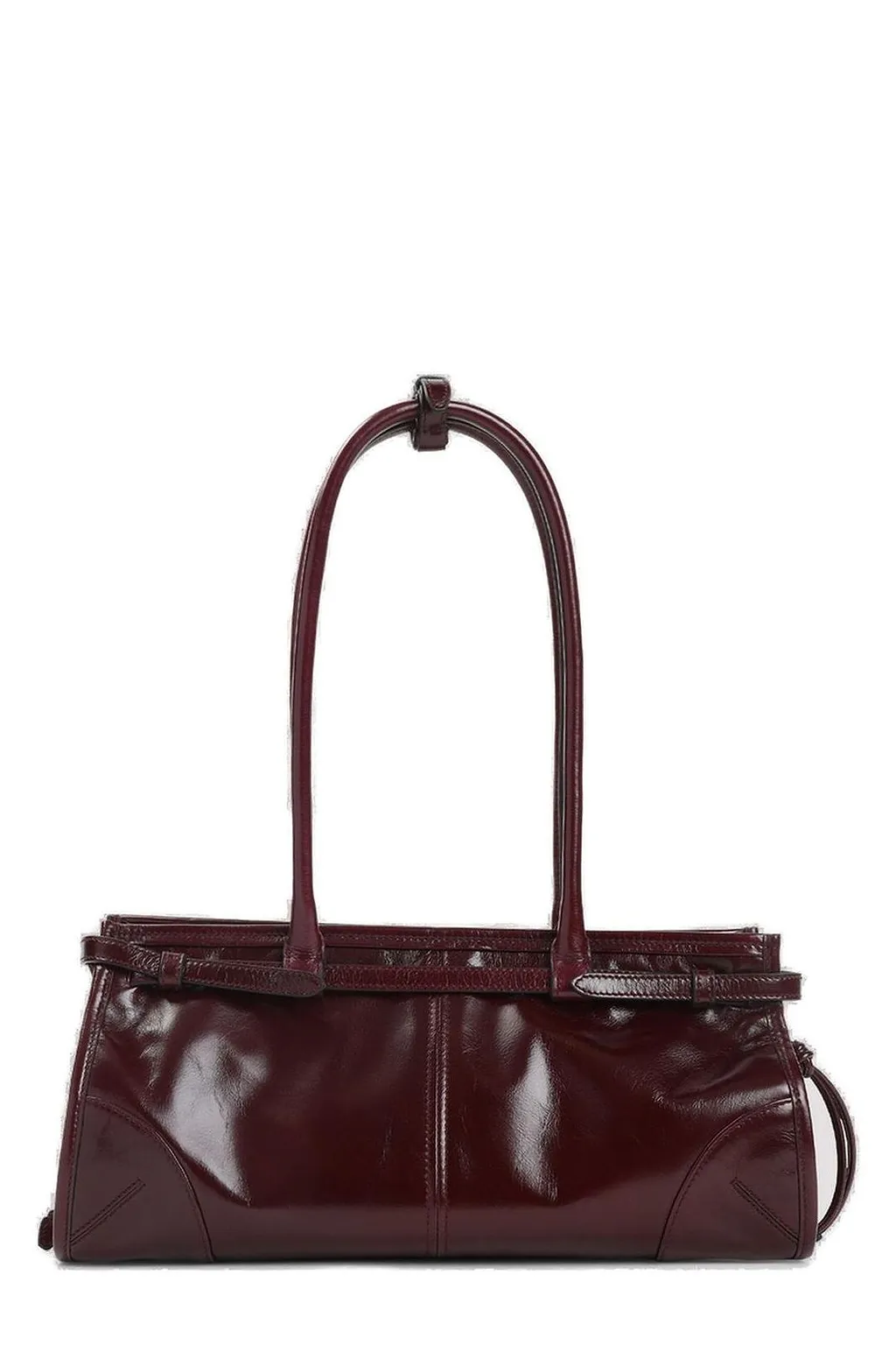 Prada Logo Plaque Belted Medium Tote Bag