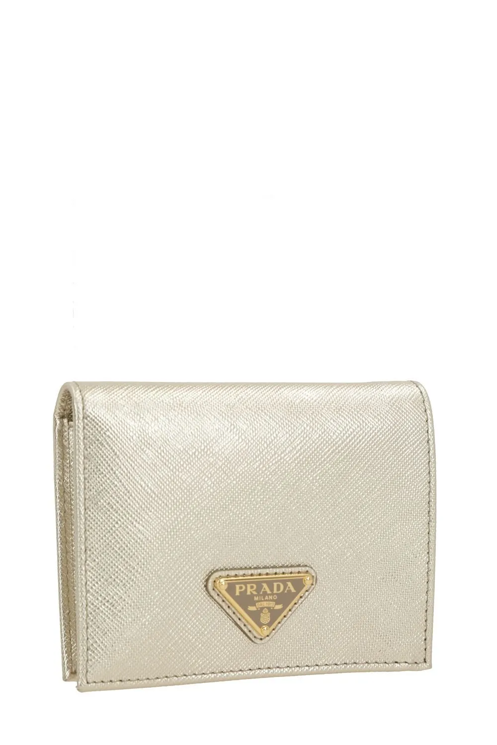 Prada Logo Plaque Bi-Fold Wallet