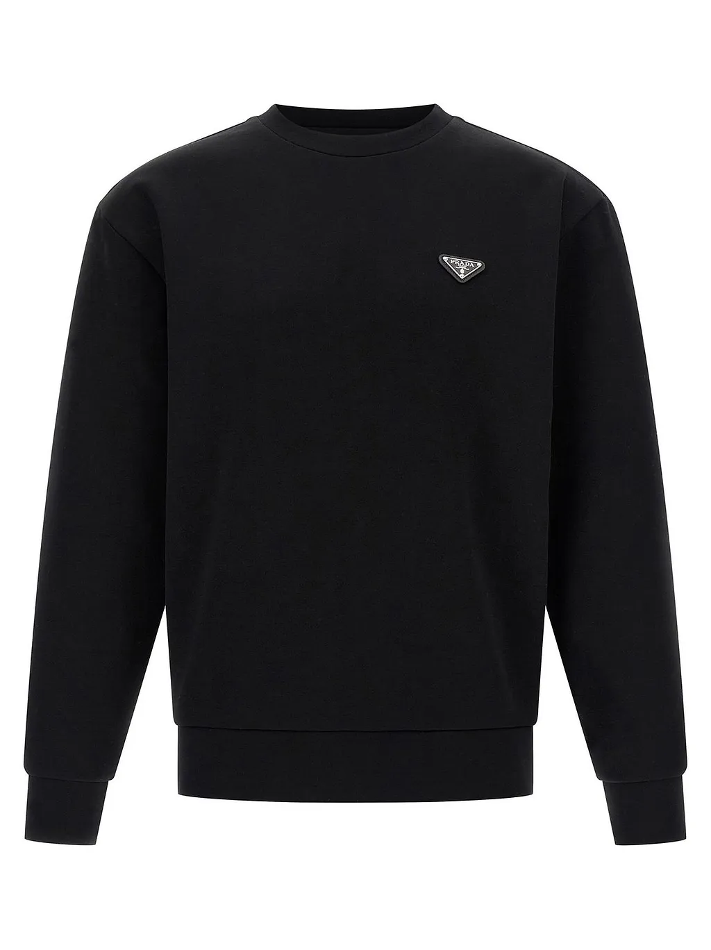 Prada Logo Plaque Crewneck Sweatshirt