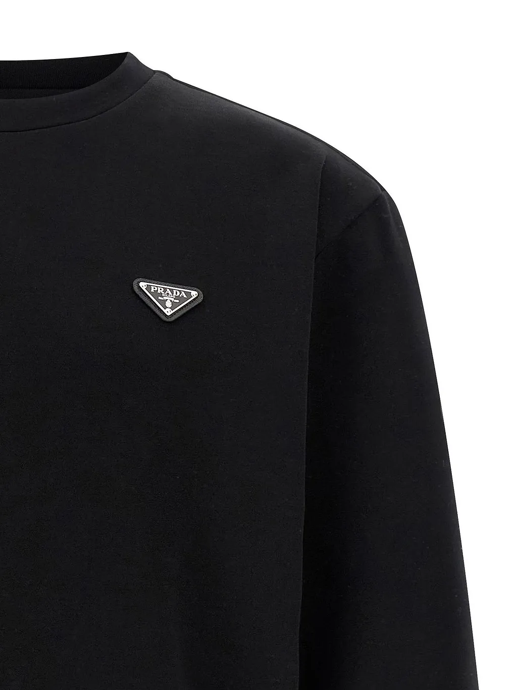 Prada Logo Plaque Crewneck Sweatshirt