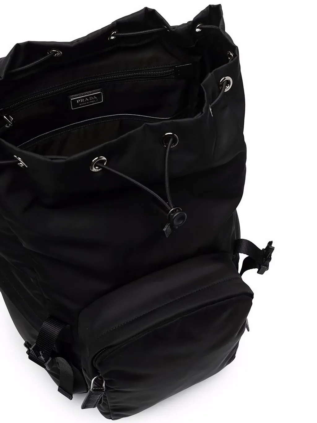 Prada Re-Nylon Logo Plaque Buckled Backpack