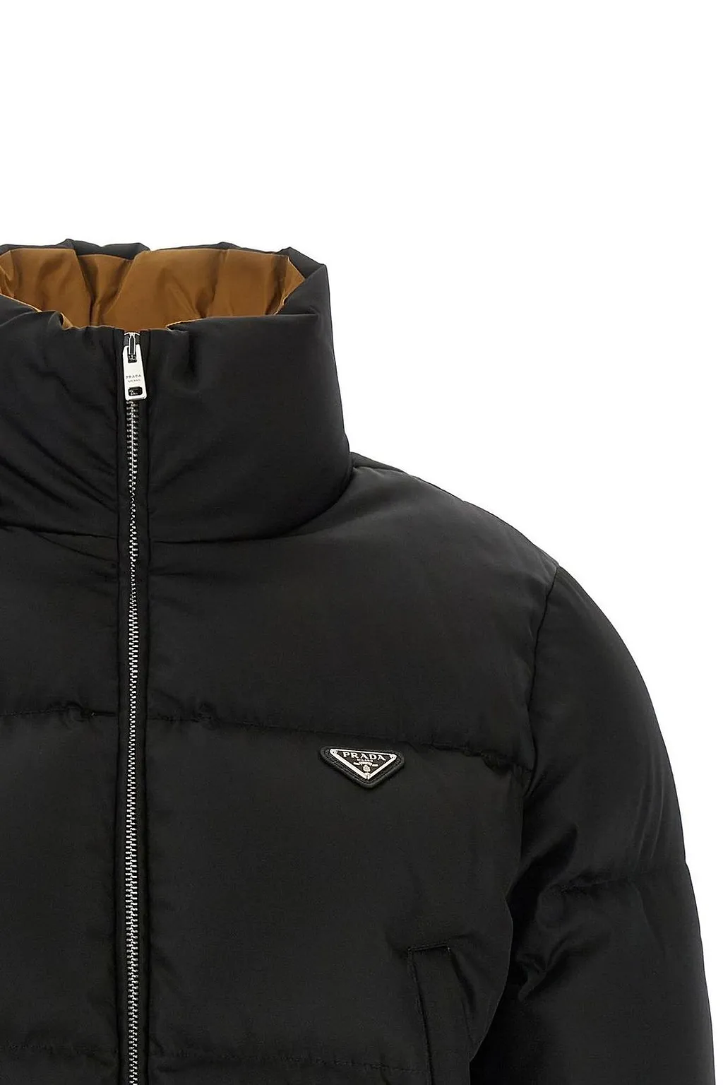 Prada Logo Plaque Cropped Jacket