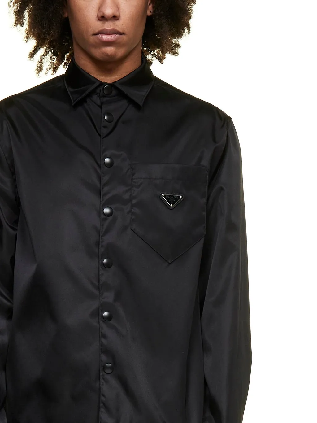 Prada Logo Plaque Chest Pocket Shirt