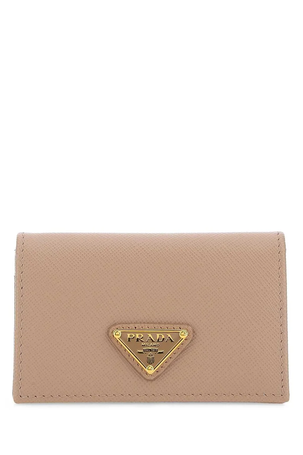 Prada Logo Plaque Fold Over Cardholder
