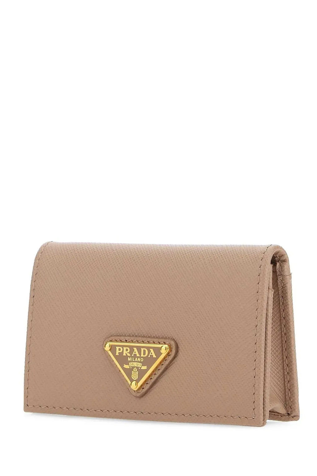 Prada Logo Plaque Fold Over Cardholder
