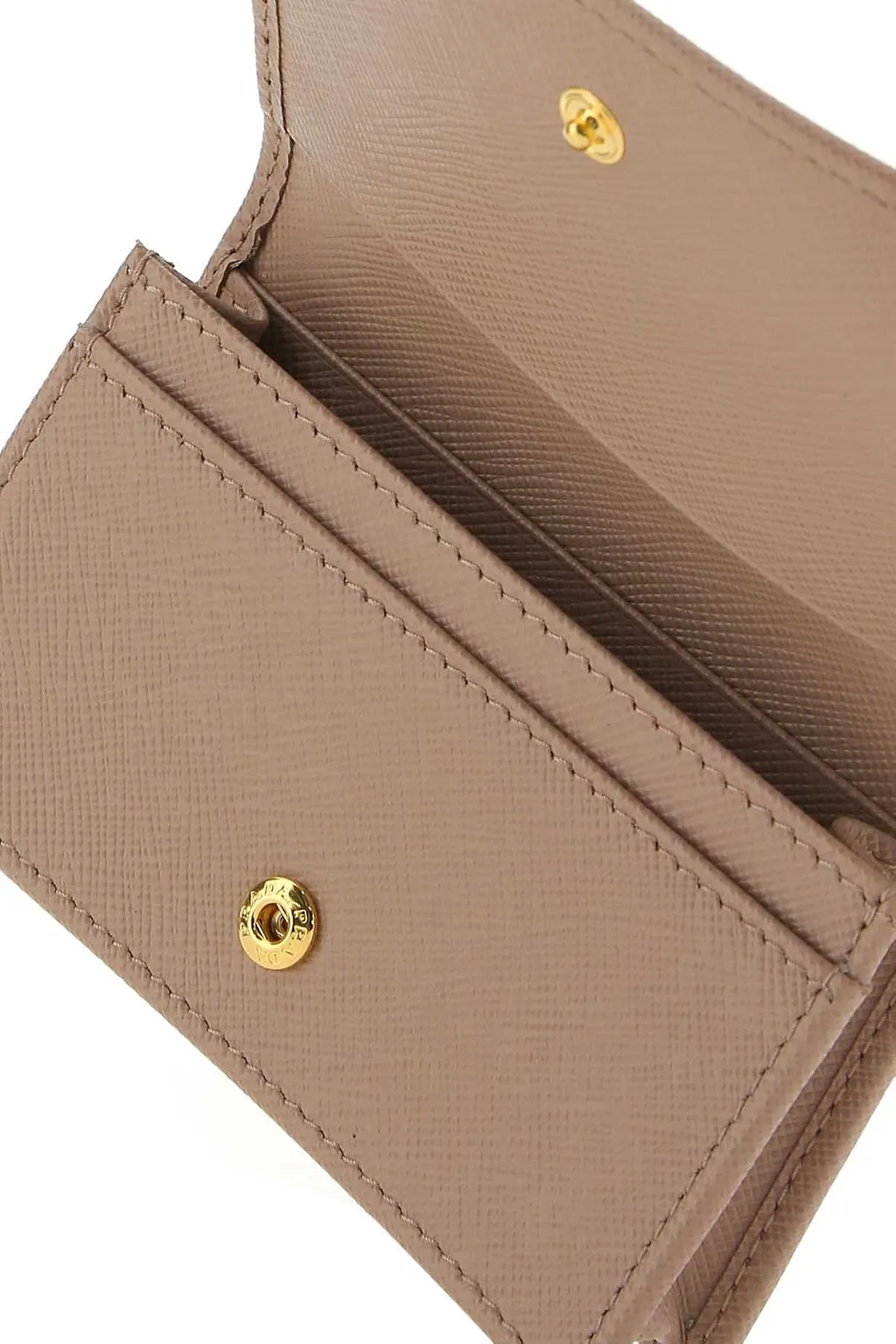 Prada Logo Plaque Fold Over Cardholder