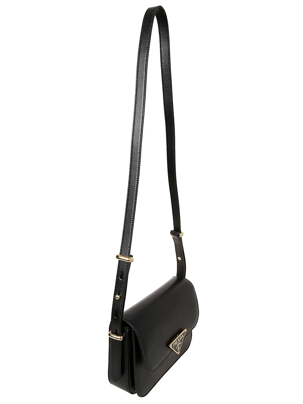 Prada Logo Plaque Foldover Top Shoulder Bag