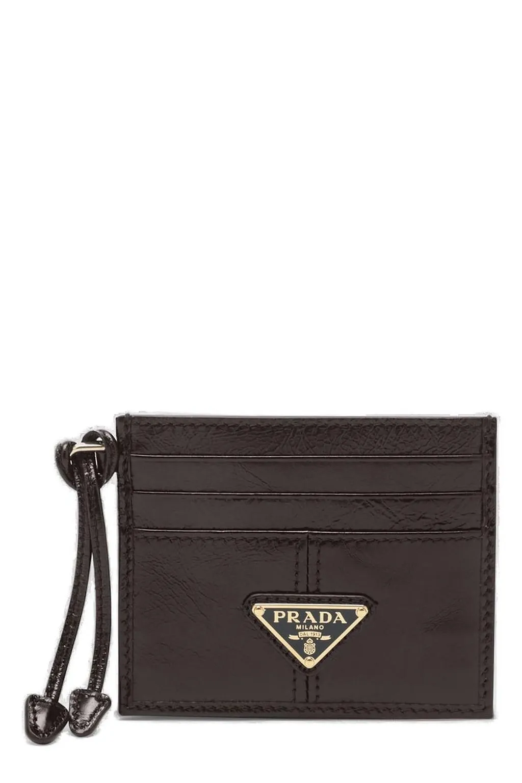 Prada Logo Plaque Open Top Card Holder