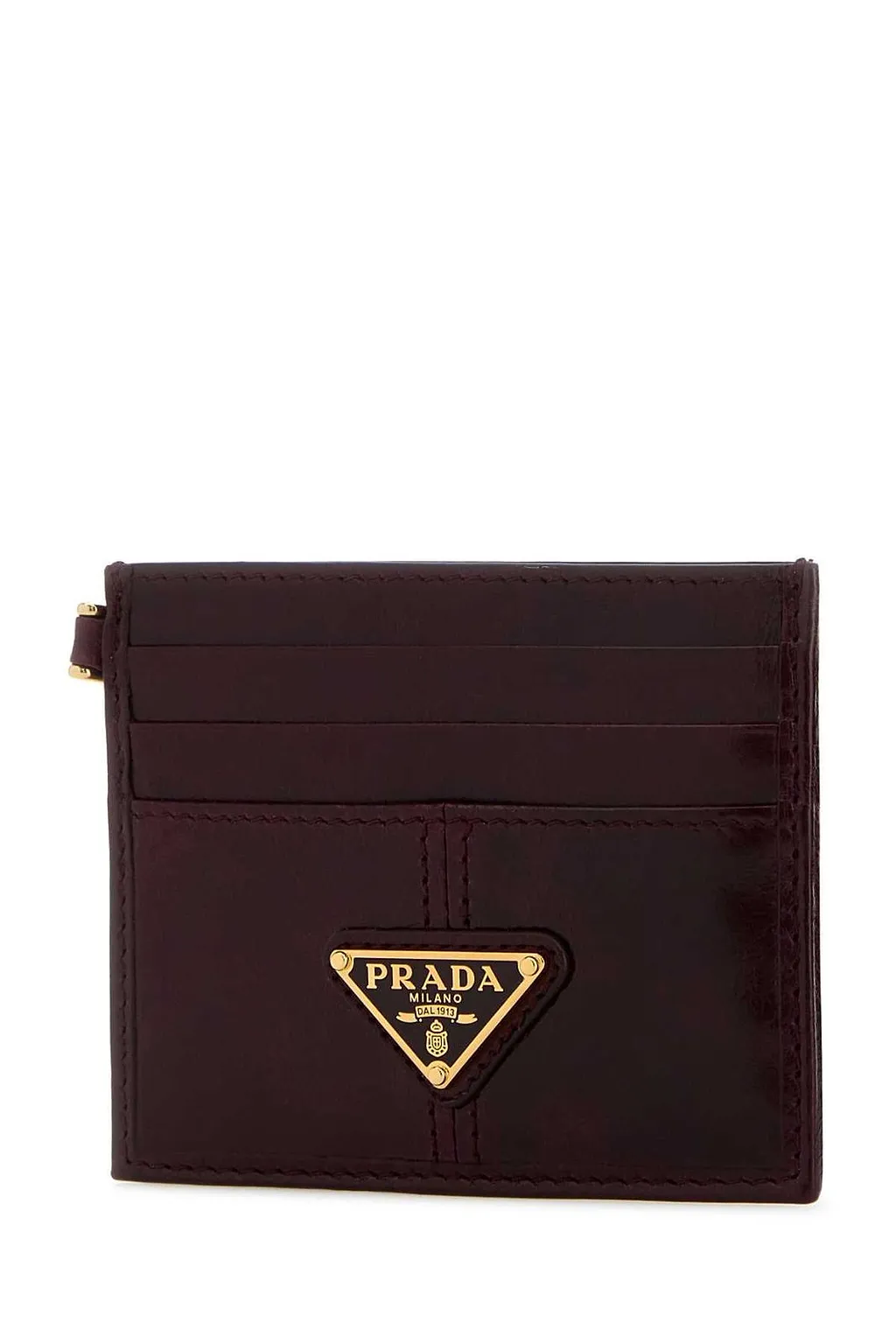 Prada Logo Plaque Open Top Card Holder
