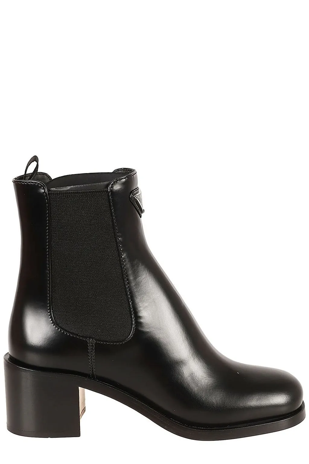 Prada Logo Plaque Pull-Tab Detailed Boots
