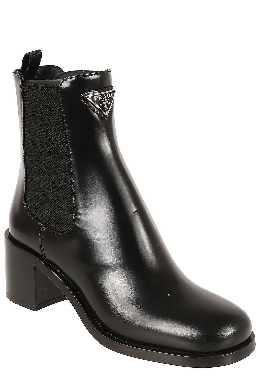 Prada Logo Plaque Pull-Tab Detailed Boots