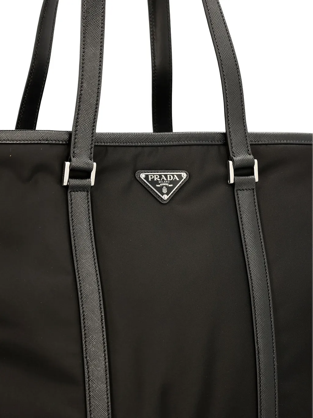 Prada Logo Plaque Medium Tote Bag