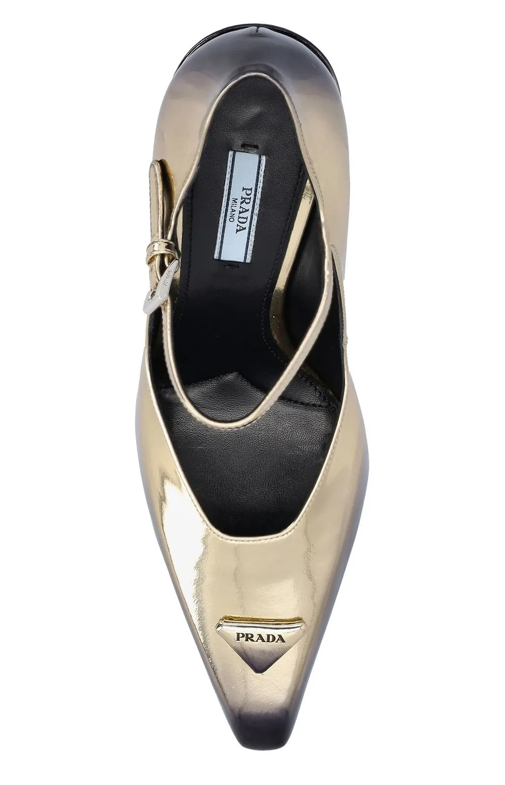 Prada Logo Plaque Pointed-Toe Pumps