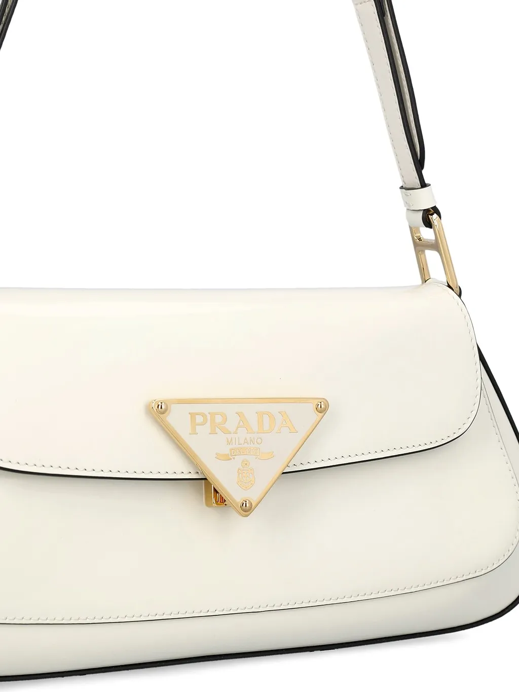 Prada Cleo Logo Plaque Shoulder Bag