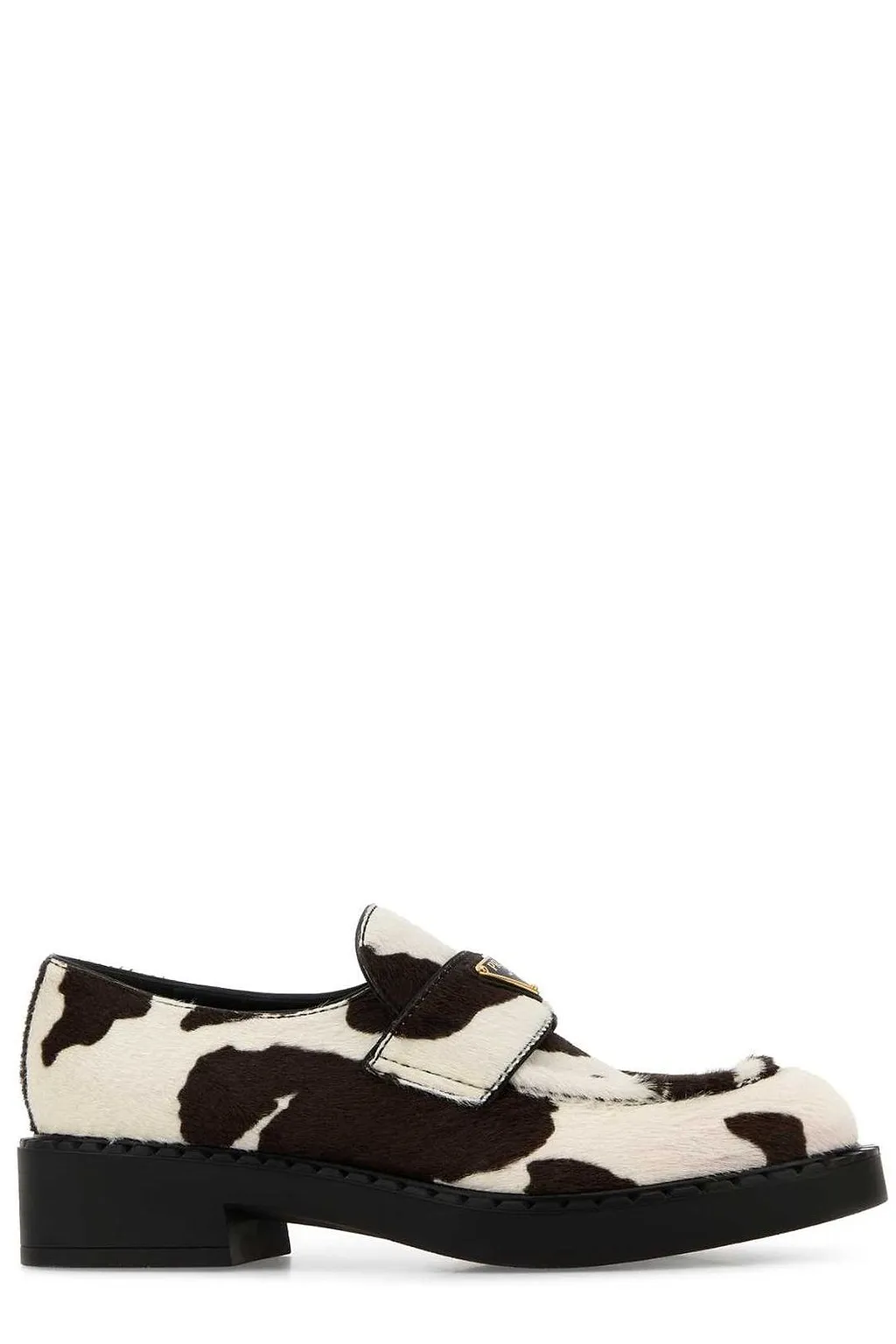 Prada Logo Plaque Slip-On Loafers