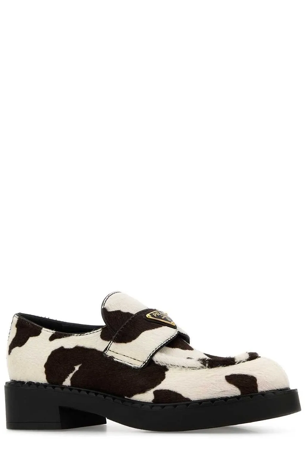 Prada Logo Plaque Slip-On Loafers