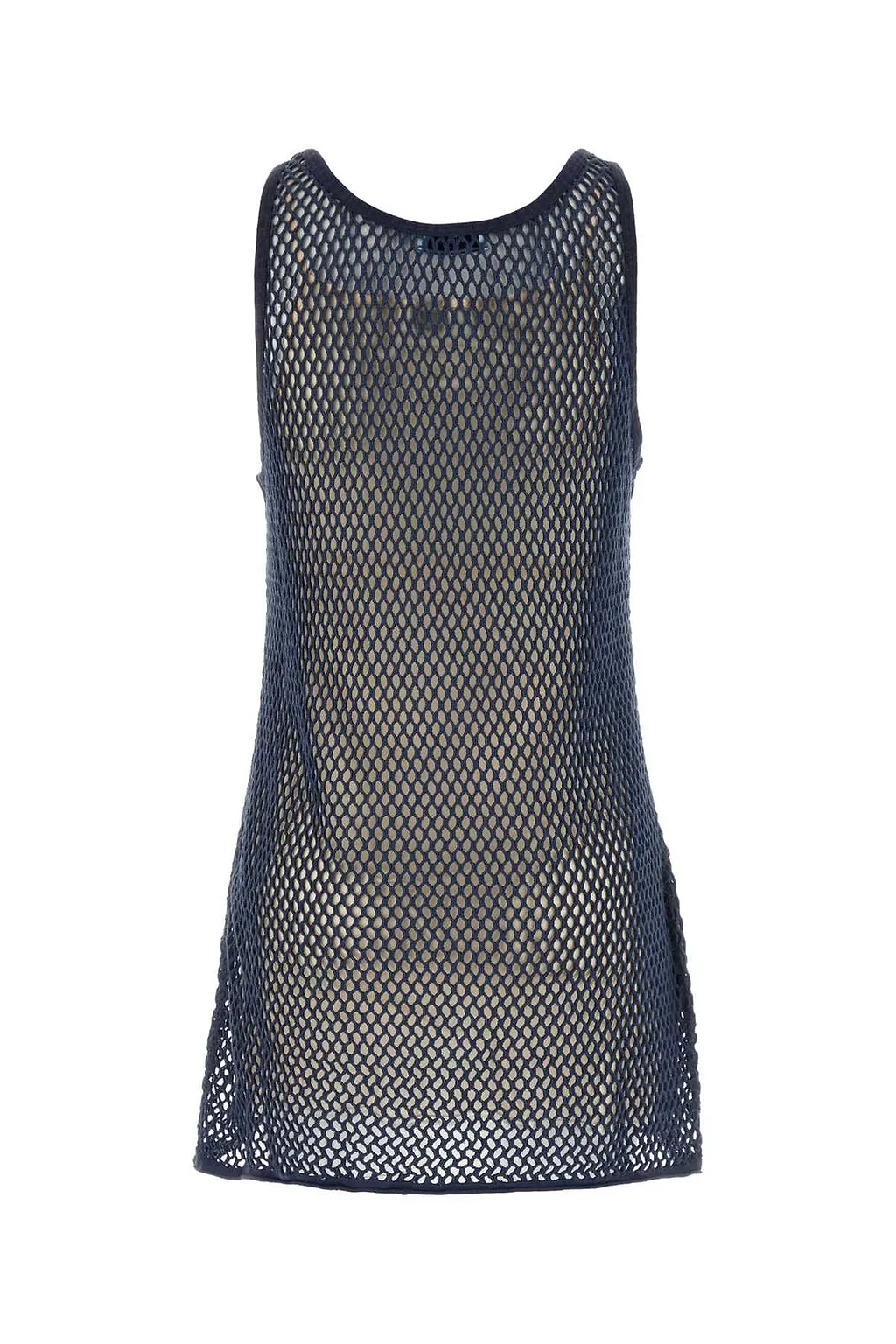 Prada Logo Plaque Sleeveless Mini Dress