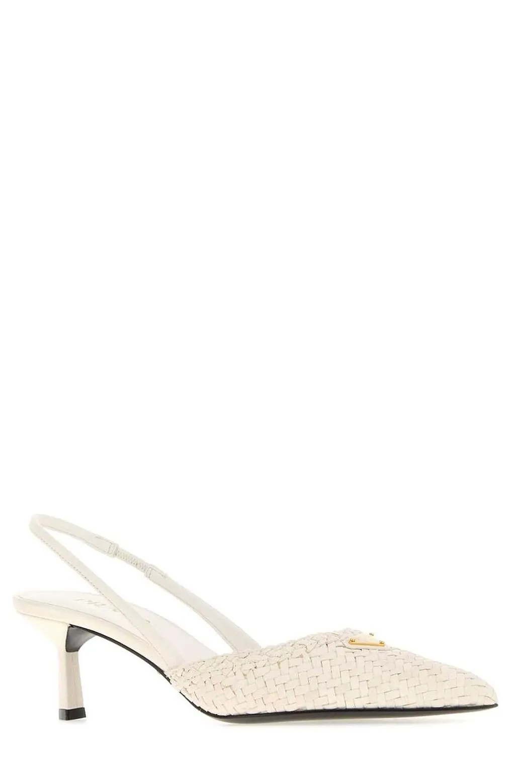 Prada Logo Plaque Slingback Pumps