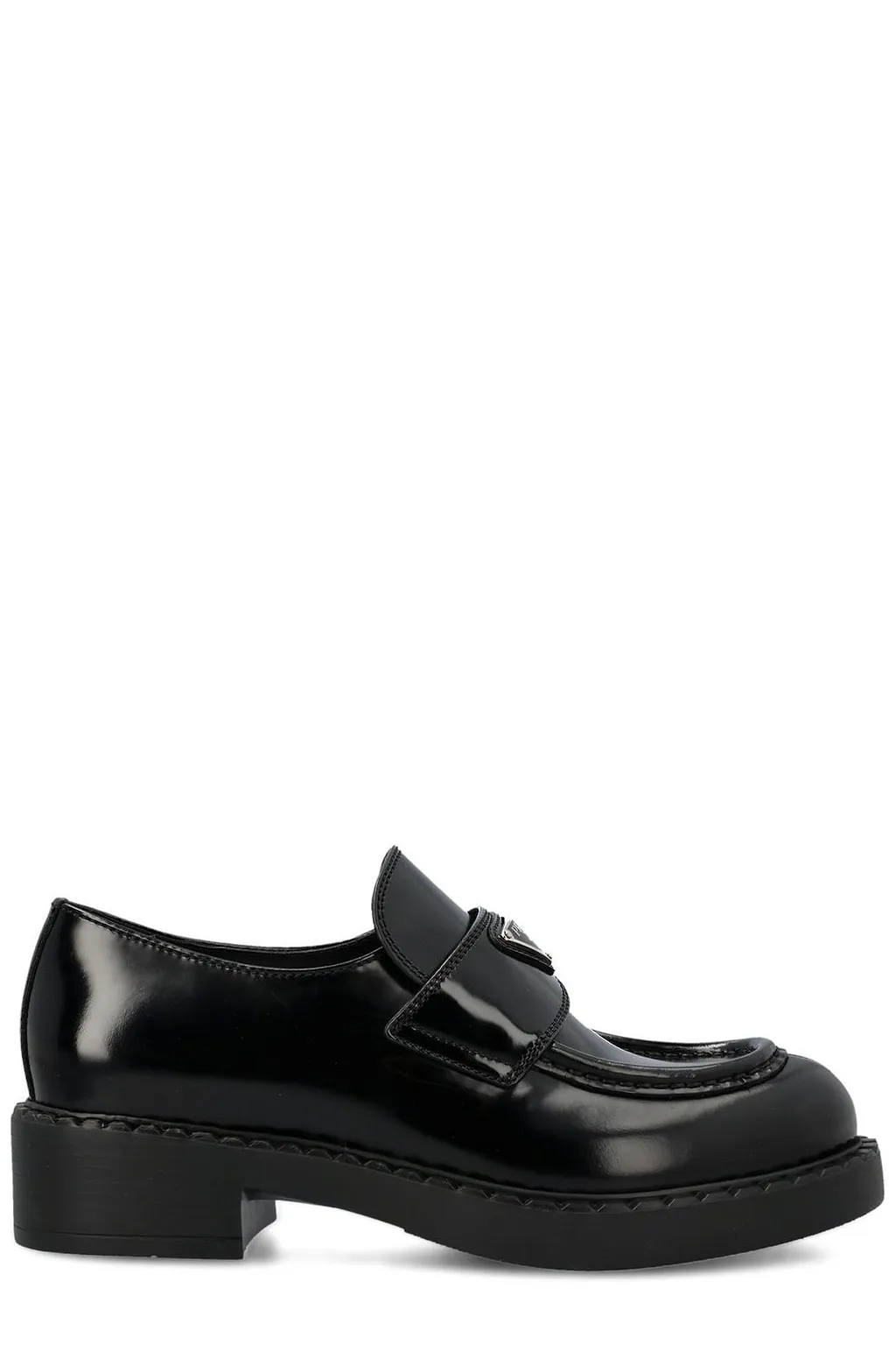 Prada Logo-Plaque Slip-On Flat Shoes