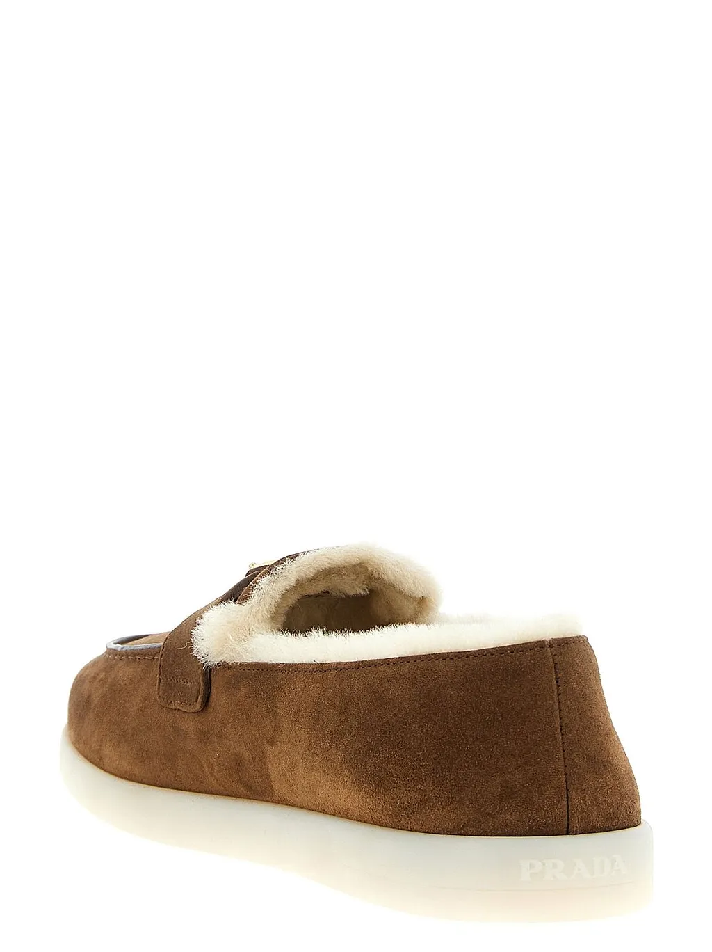 Prada Logo Plaque Slip-On Loafers