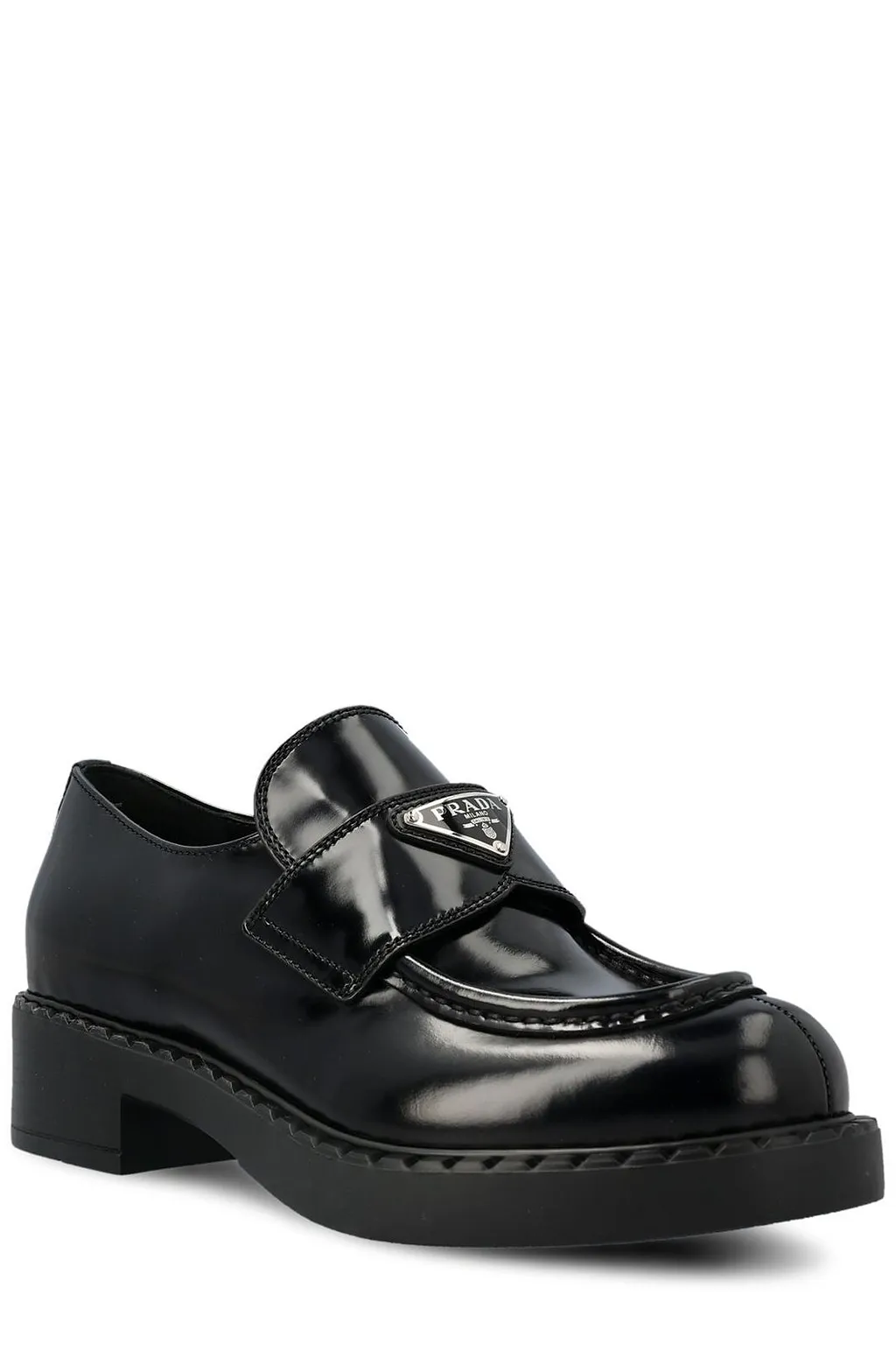 Prada Logo-Plaque Slip-On Flat Shoes