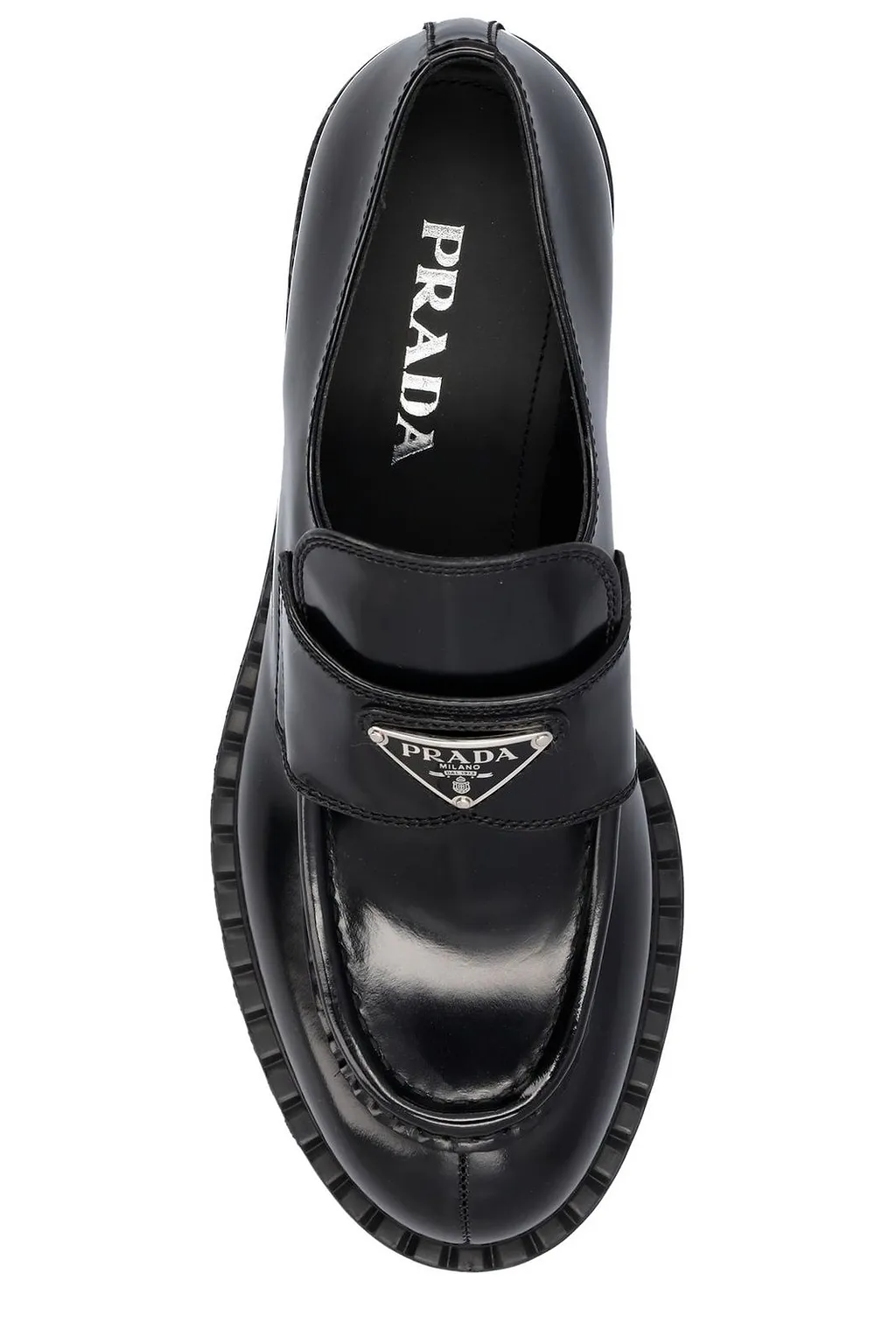 Prada Logo-Plaque Slip-On Flat Shoes
