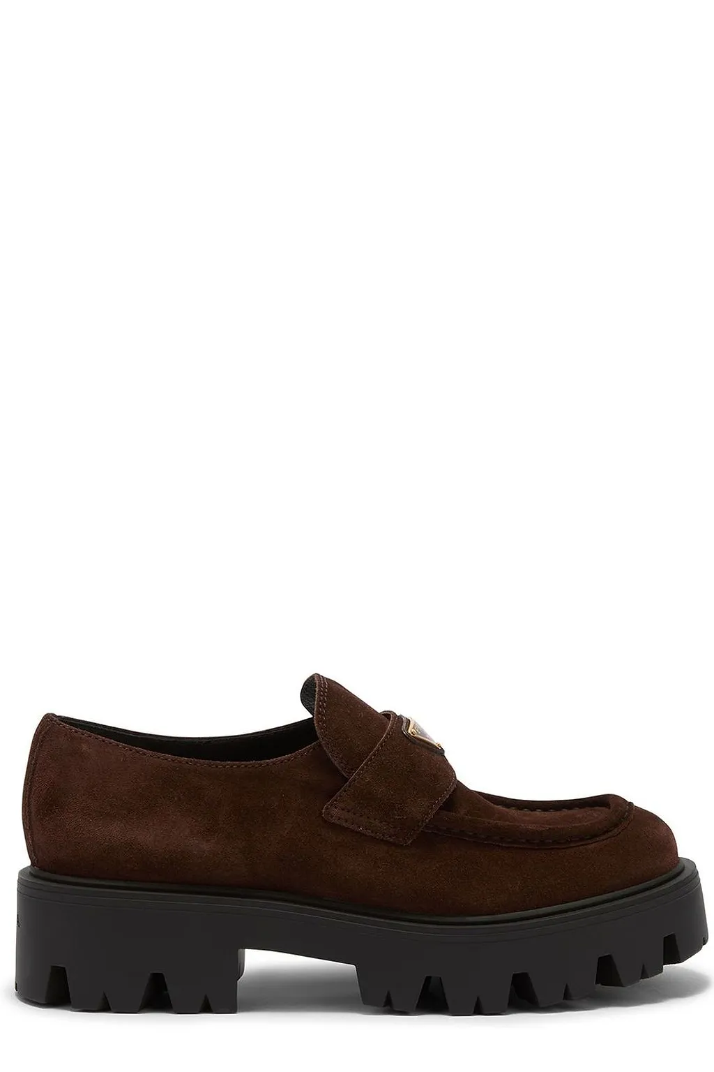 Prada Logo Plaque Slip-On Loafers