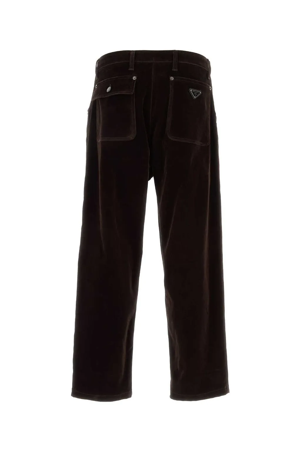 Prada Logo Plaque Straight-Leg Trousers