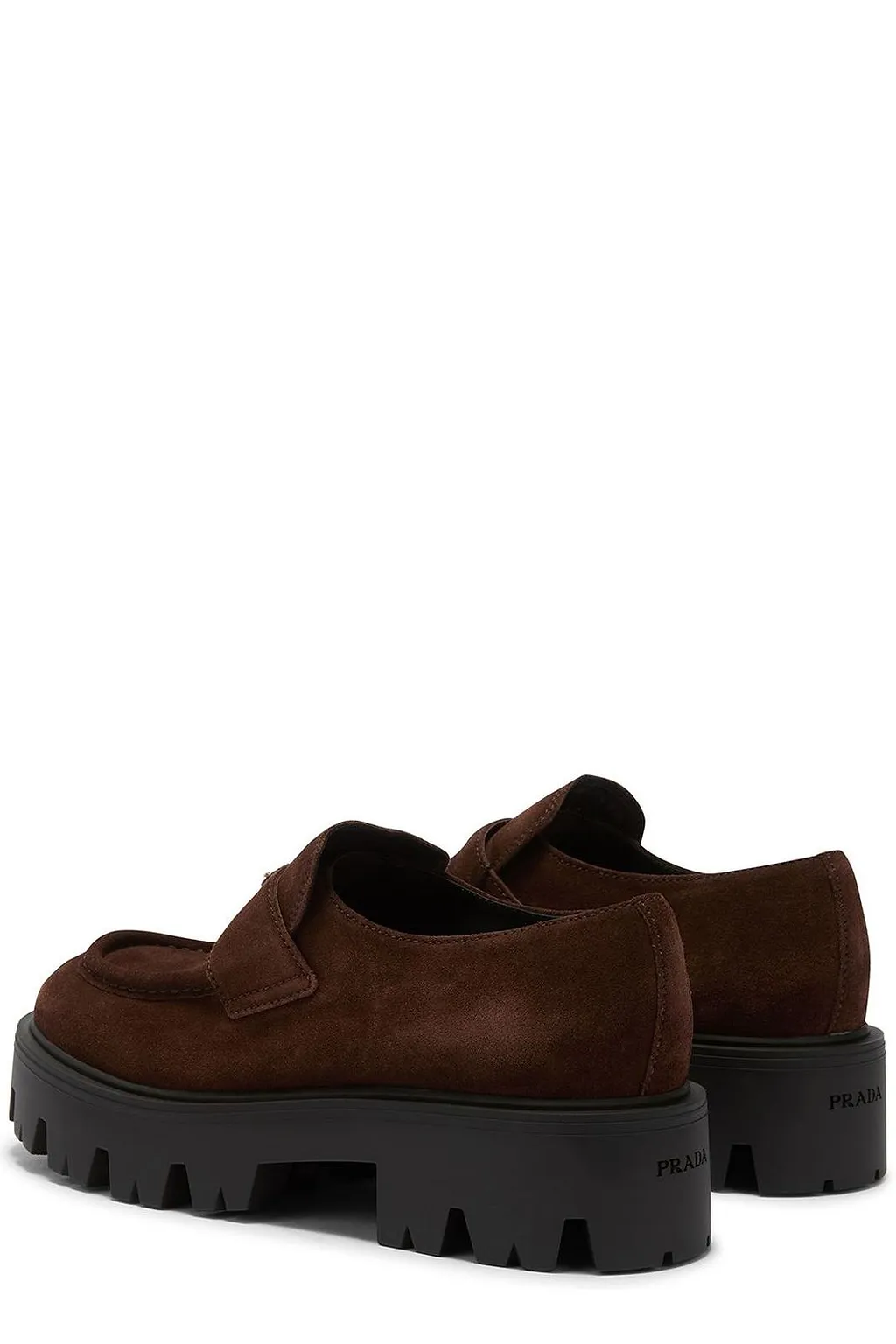Prada Logo Plaque Slip-On Loafers