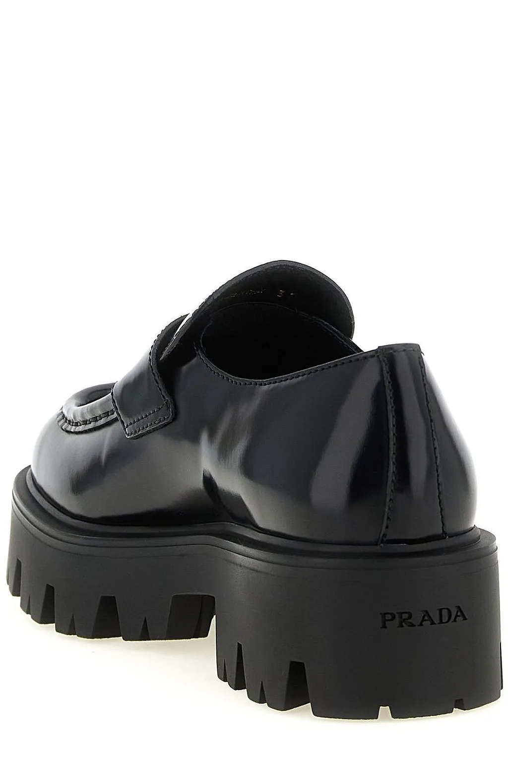 Prada Logo Plaque Slip-On Loafers