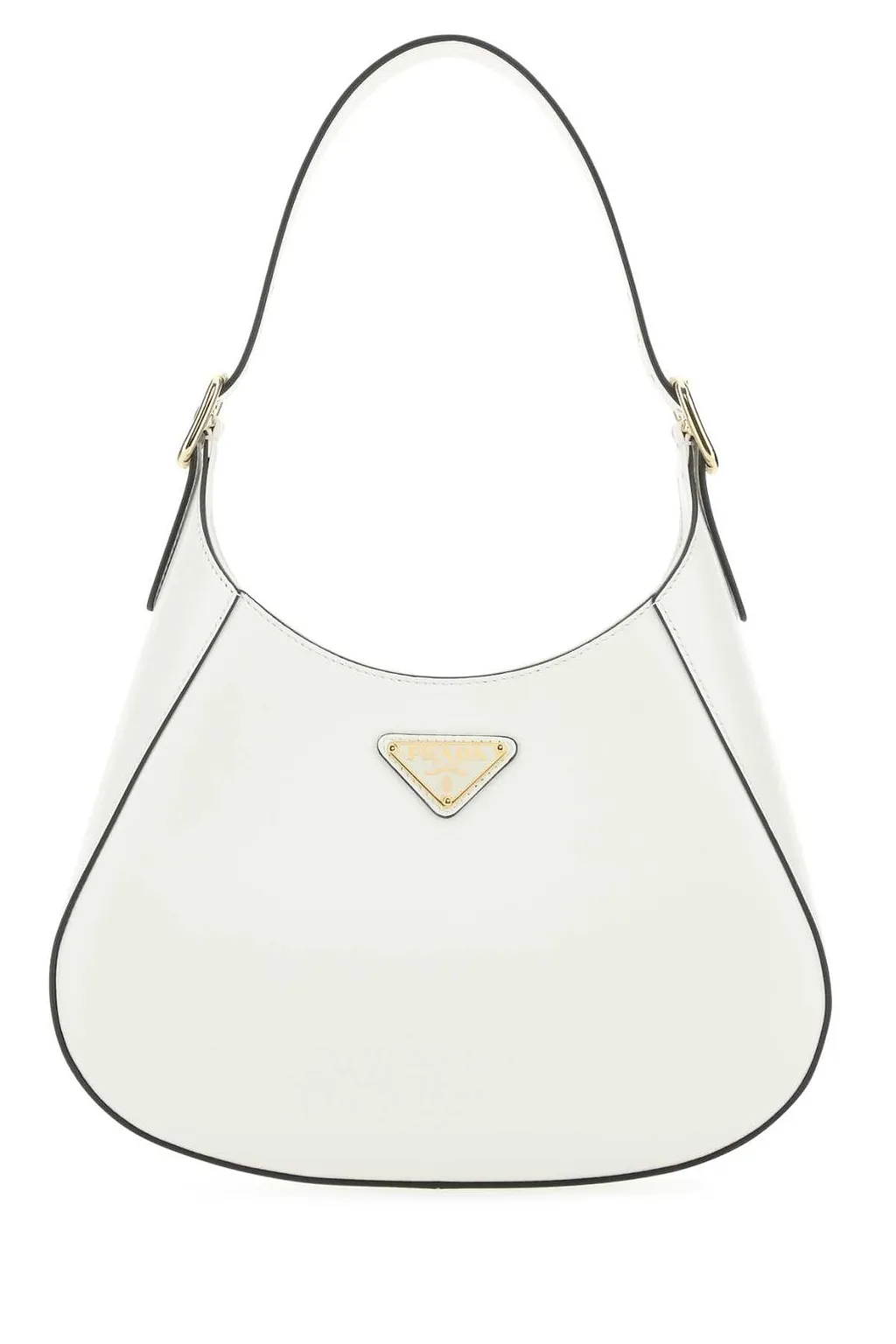 Prada Logo Plaque Zip-Up Hobo Bag