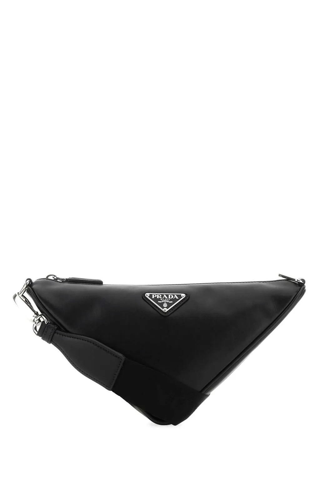 Prada Logo Plaque Zipped Shoulder Bag