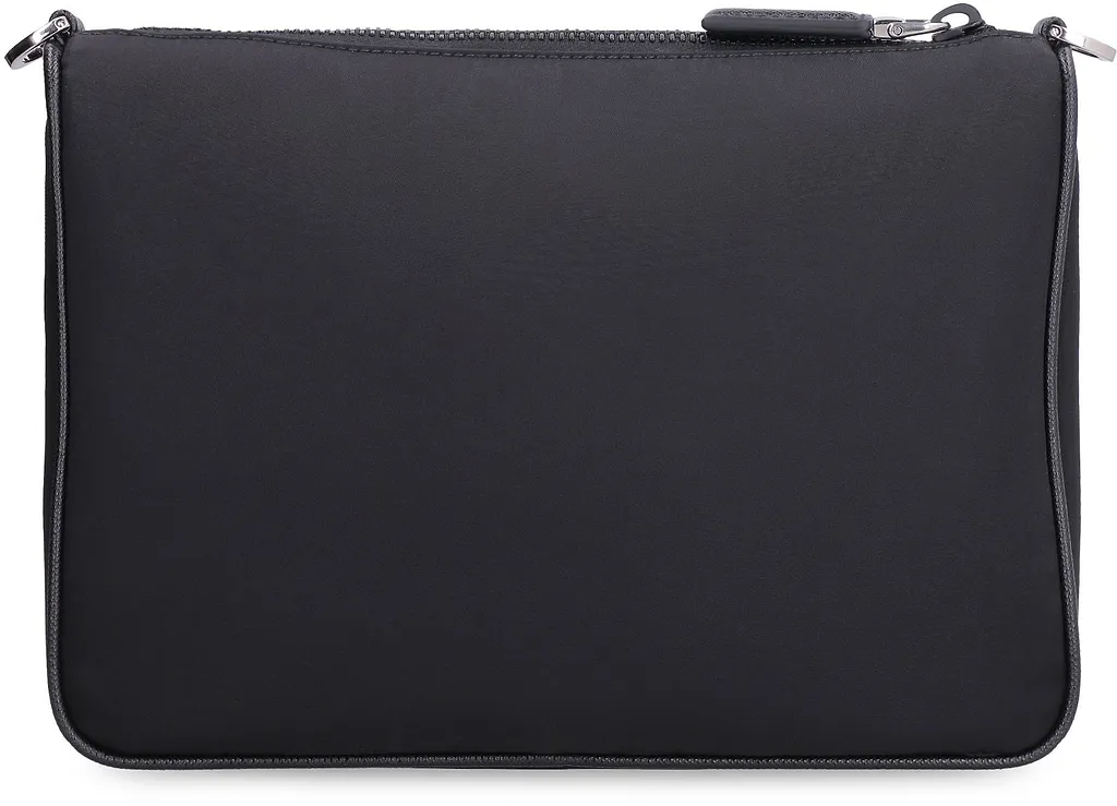 Prada Logo Plaque Zipped Messenger Bag