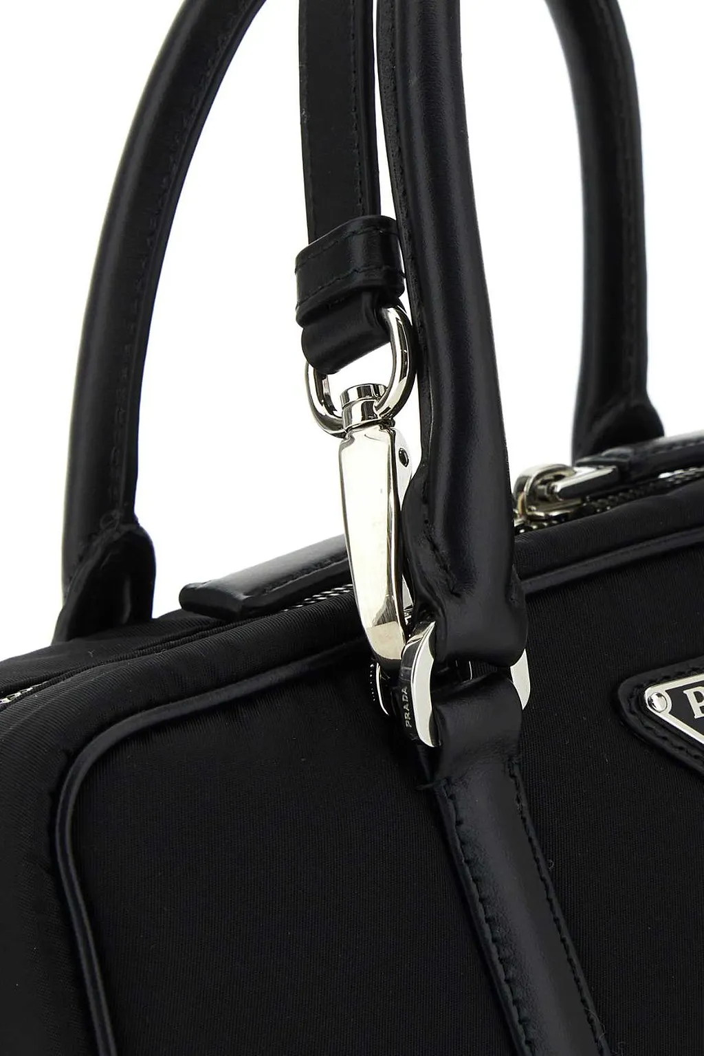 Prada Logo-Plaque Zipped Tote Bag