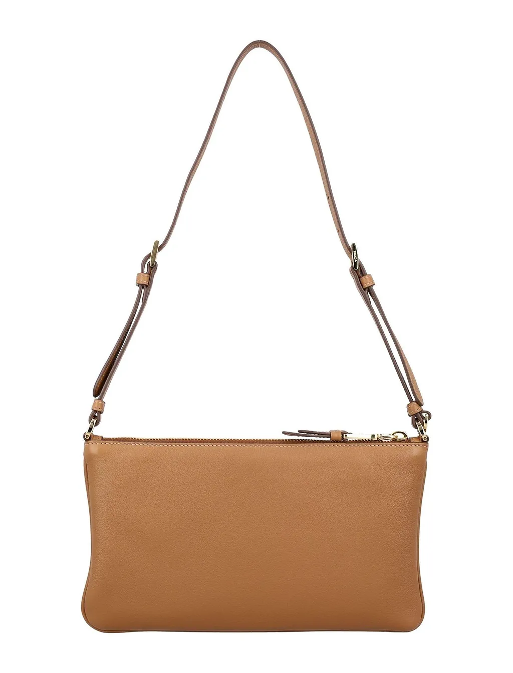 Prada Logo Plaque Zipped Shoulder Bag