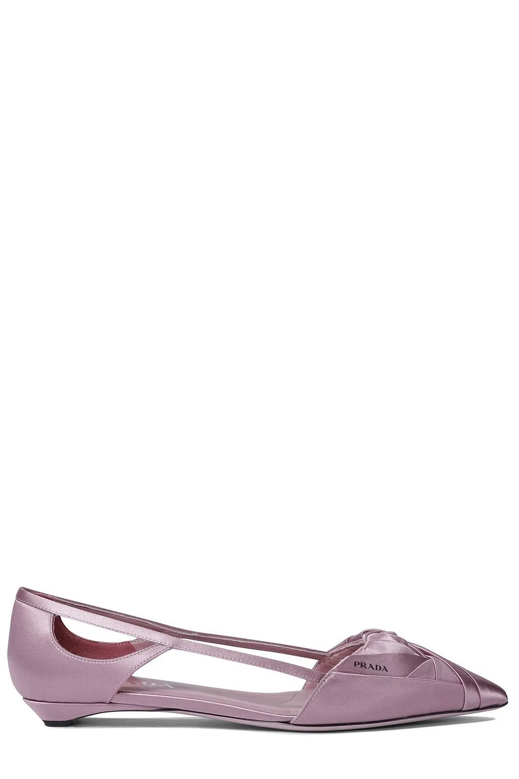 Prada Logo Printed Cut-Out Detailed Ballerinas