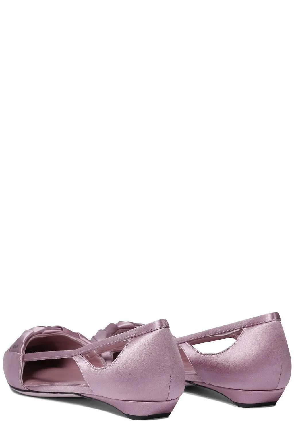 Prada Logo Printed Cut-Out Detailed Ballerinas