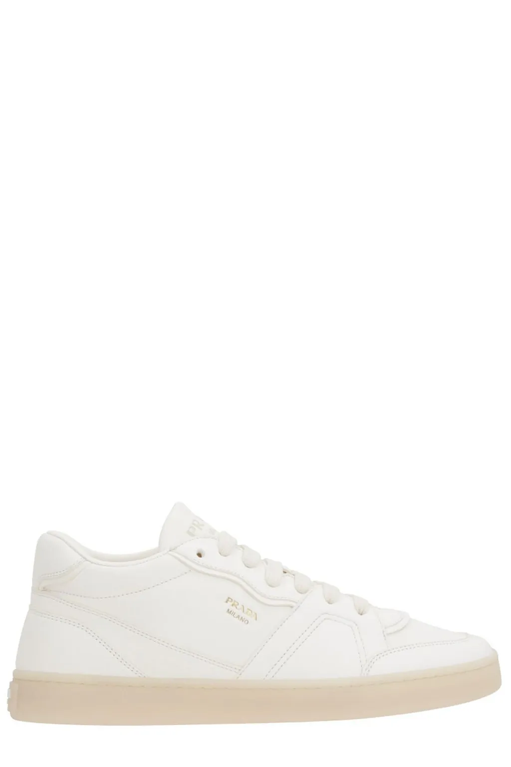 Prada Logo-Stamp Lace-Up Sneakers