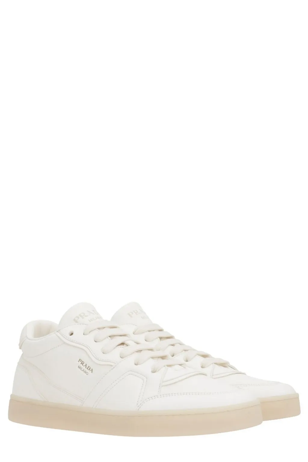 Prada Logo-Stamp Lace-Up Sneakers