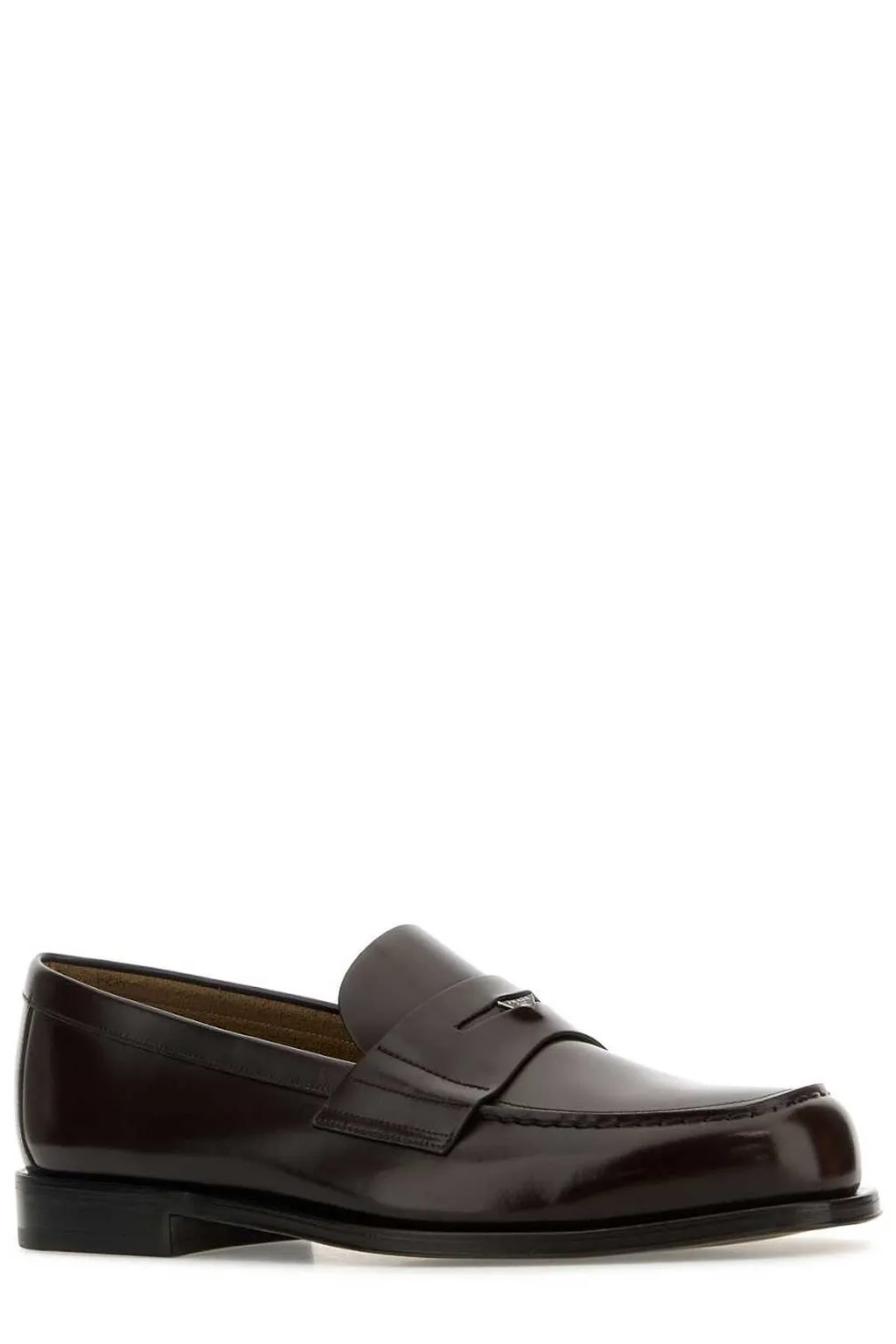 Prada Logo-Triangle Slip-On Penny Loafers