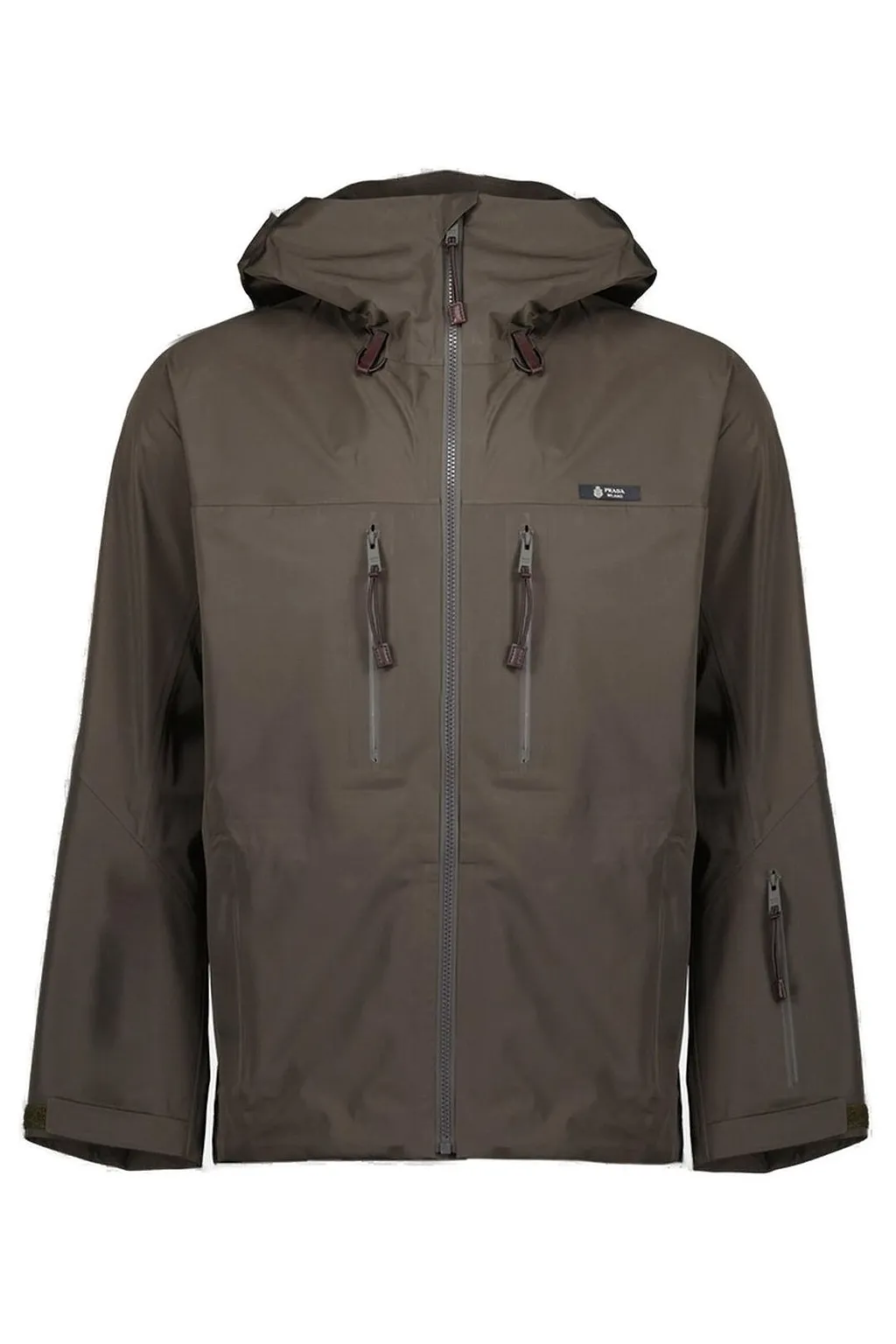 Prada Logo Tag Hooded Jacket