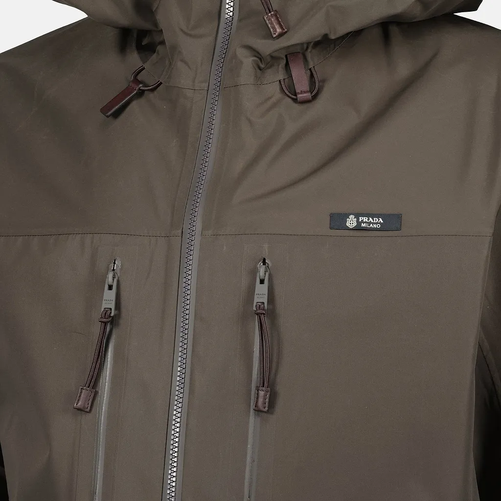Prada Logo Tag Hooded Jacket