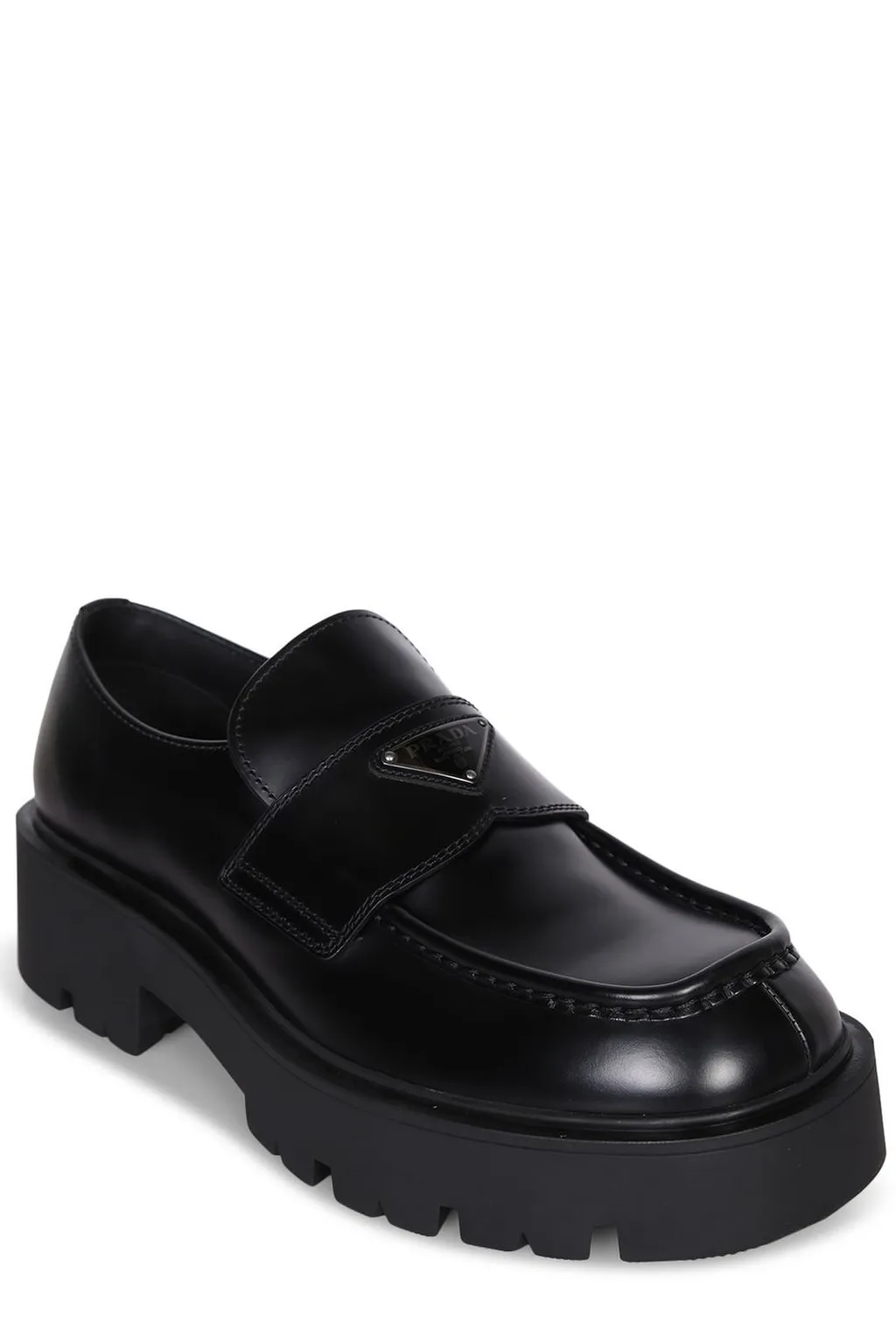 Prada Logo Triangle Loafers