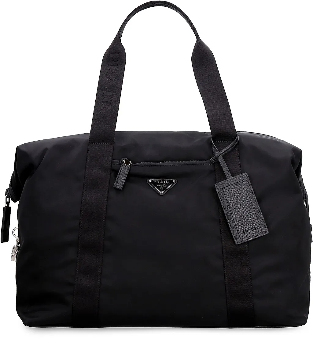 Prada Logo Triangle Zipped Travel Bag